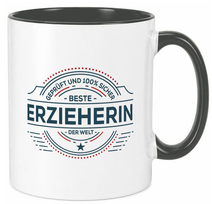 Geprüft und sicher: Erzieherin | Pädagogin Schule Geschenk Humor Geschenkidee