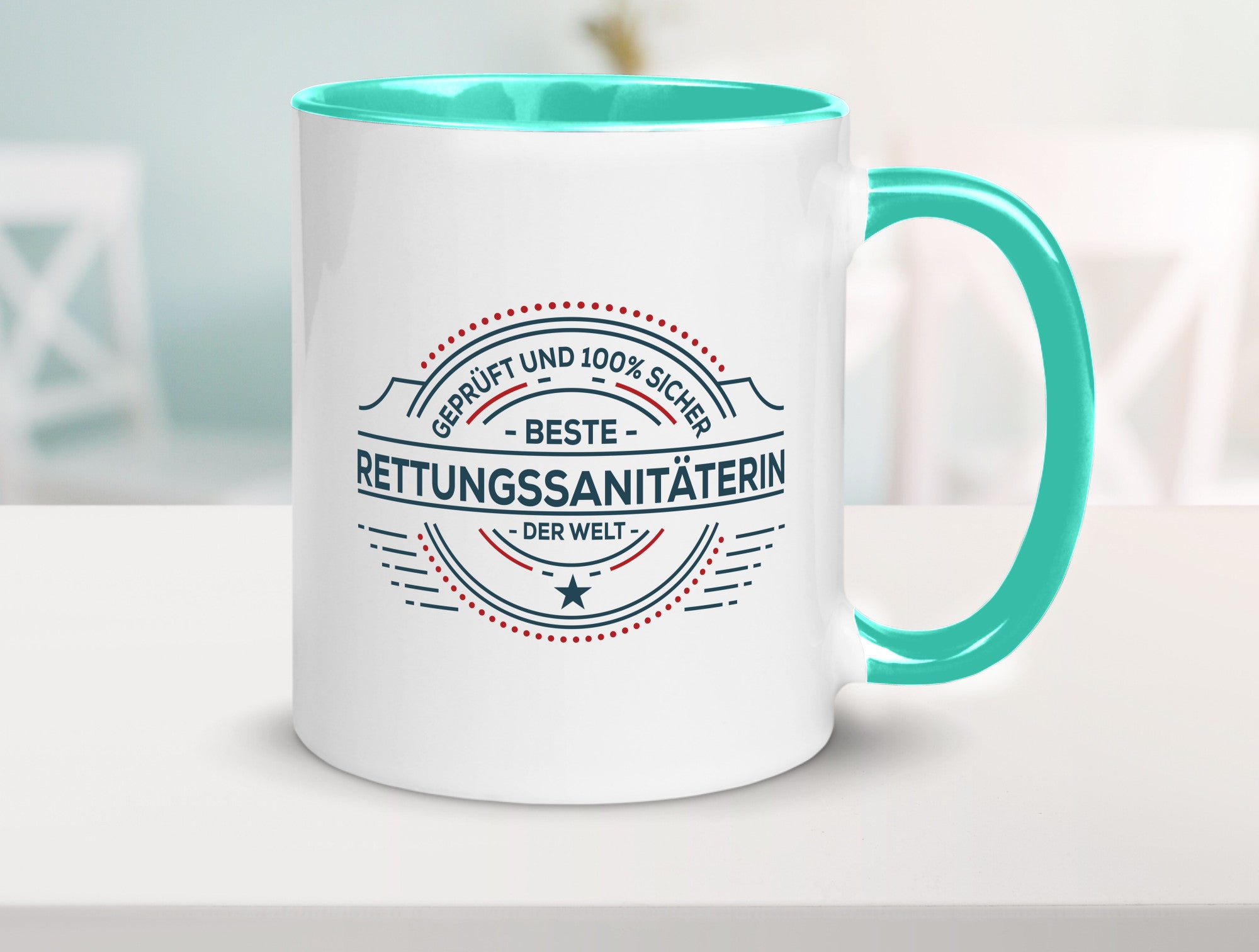 Geprüft und sicher: Rettungssanitäterin | Sanitäter Geschenkidee Humor Tasse