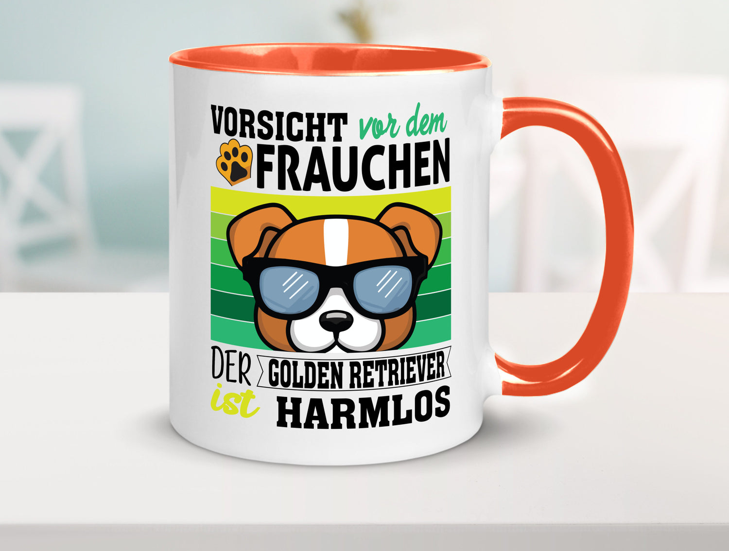 Vorsicht vor dem Frauchen Golden Retriever ist Harmlos lustiger Spruch Geschenk