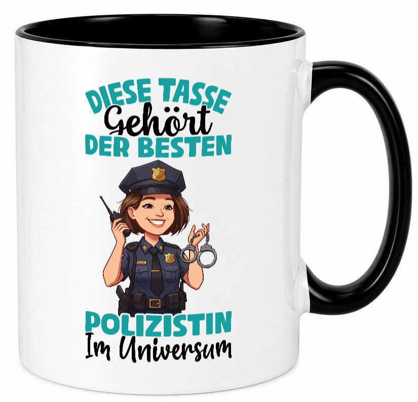 Im Universum: Polizistin | Beruf Polizei Geschenkidee Arbeit Kollegen Büro Tasse