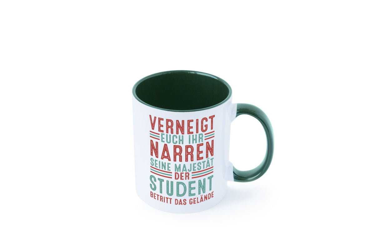 Verneigt euch: Student | Universität Uni Studium Geschenkidee Humor Tasse