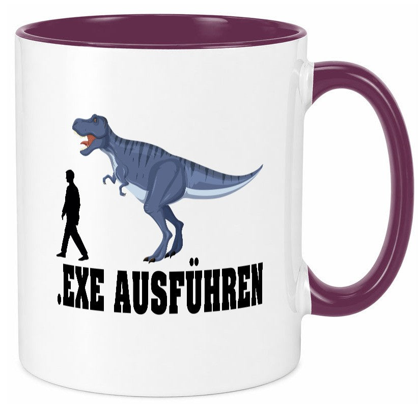 Exe Ausführen | Dinosaurier lustiger Spruch Geschenk Humor Geschenkidee Tasse