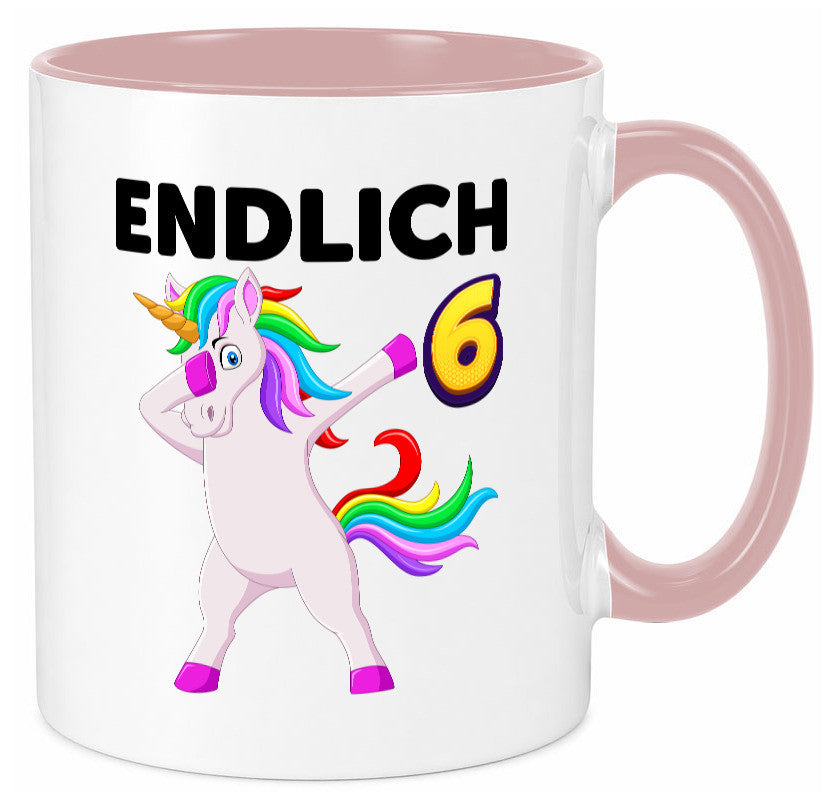 6. Geburtstag | endlich 6 Jahre Einhorn Mädchen Geschenkidee Humor Tasse