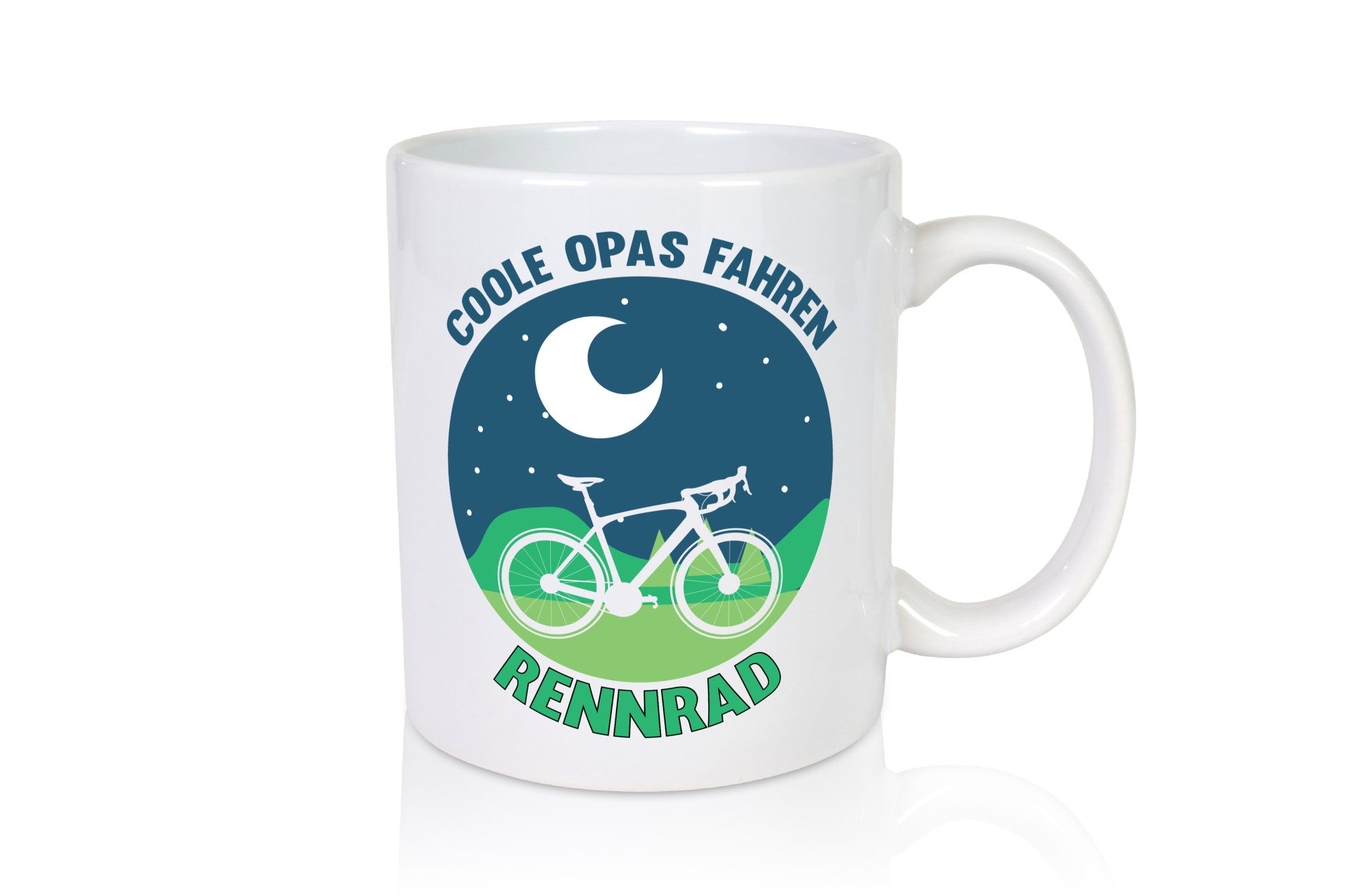 Coole Opas fahren Rennrad | Mond Landschaft Geschenk Familie Geschenkidee