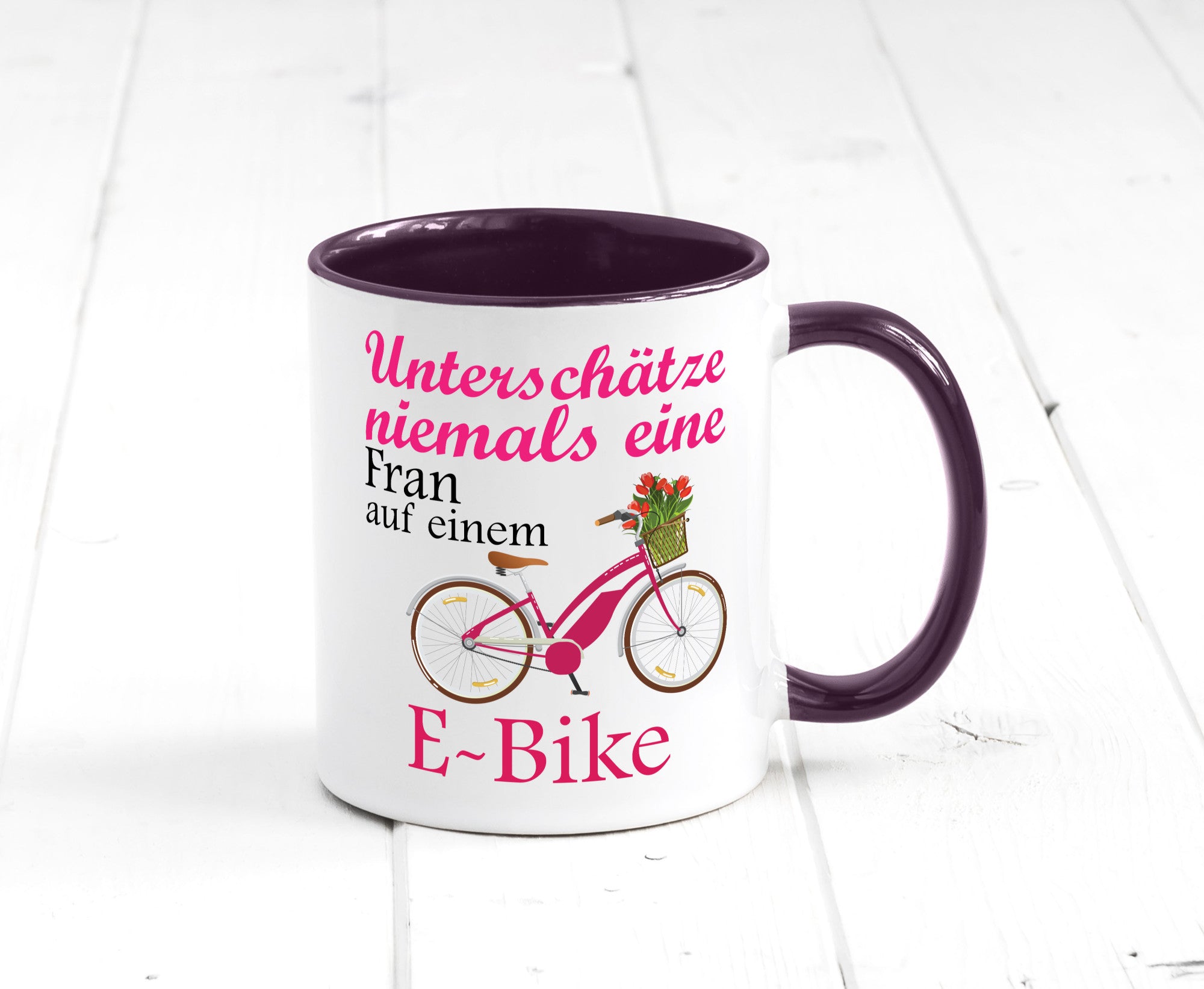 Unterschätze niemals eine Frau | E-Bike Sport Rad fahren lustig Humor