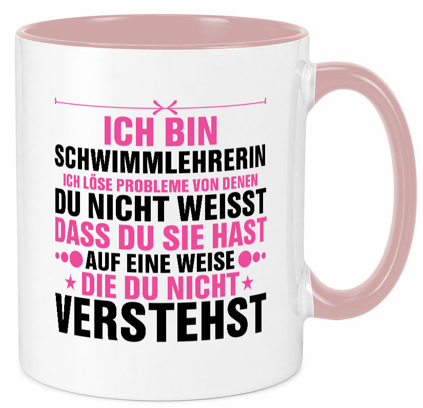 Löse Probleme: Schwimmlehrerin | schwimmen Lehrer v2 lustiger Spruch Geschenk Tasse