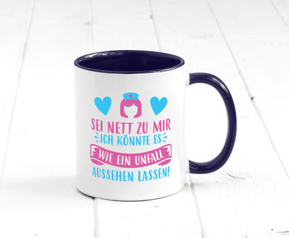 Sei nett, könnte wie ein Unfall aussehen | Kopf lustiger Spruch Geschenk Humor