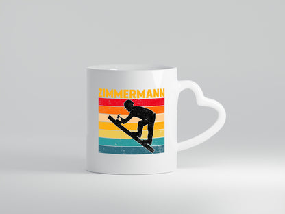 Zimmerman | Handwerker Dach Retro v2 lustig Humor Geschenkidee Geschenk Tasse