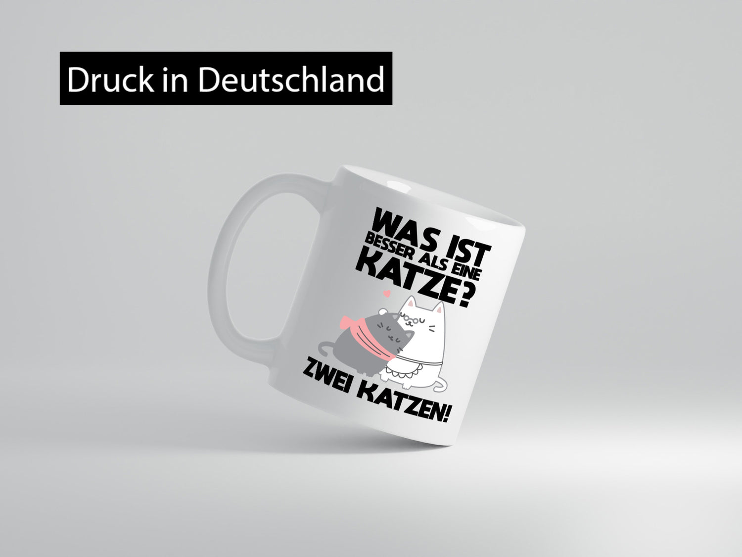 Besser als eine Katze, zwei Katzen | Herzchen Geschenkidee Tierliebhaber Humor