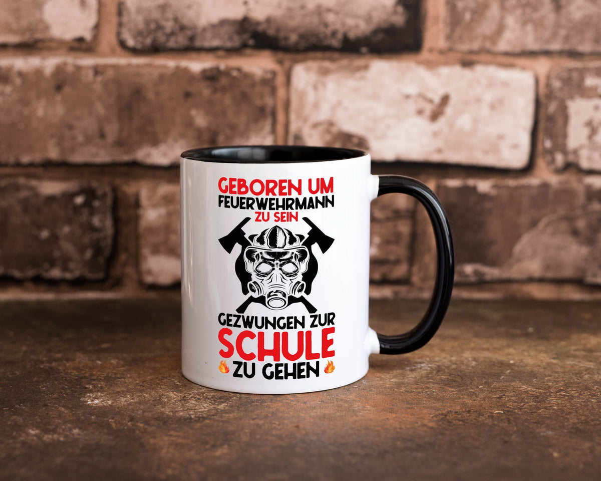 Geborener Feuerwehrmann | Feuerwehr Brand Maske Schule lustiger Spruch Geschenk Tasse