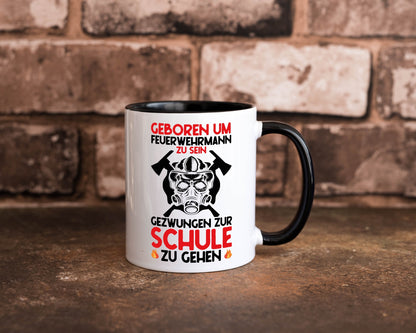 Geborener Feuerwehrmann | Feuerwehr Brand Maske Schule lustiger Spruch Geschenk Tasse