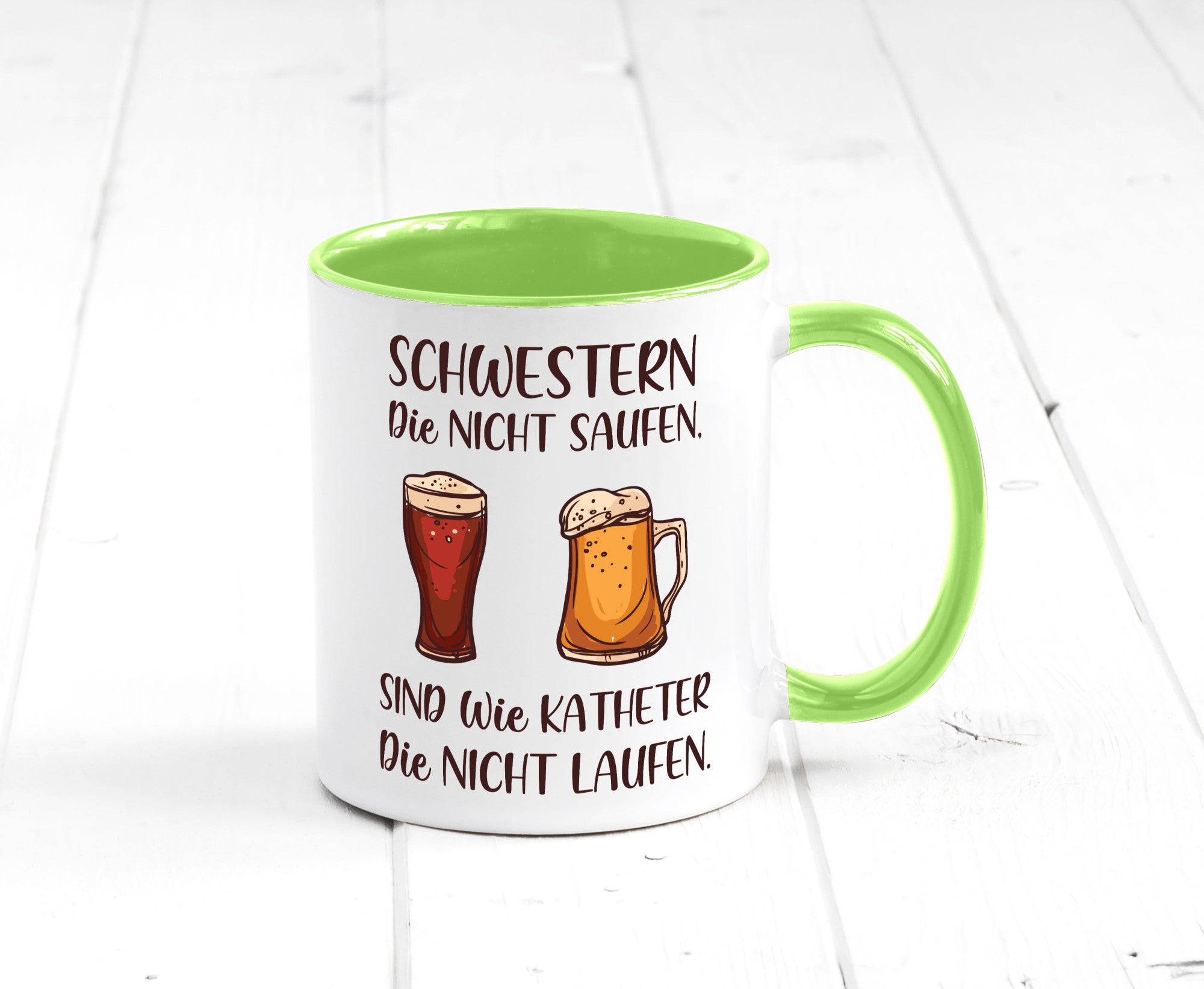 Schwestern die nicht saufen, Katheder laufen | Gläser lustiger Spruch Geschenk