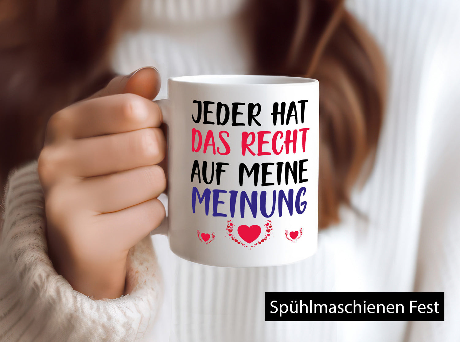 Recht auf meine Meinung lustig Humor Geschenkidee Geschenk Tasse