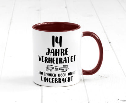 14 Jahre Verheiratet, immer noch am Leben! lustig Humor Geschenkidee Geschenk