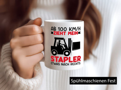 Stapler zieht nach Rechts | Staplerfahrer Arbeit Geschenkidee Kollegen Büro