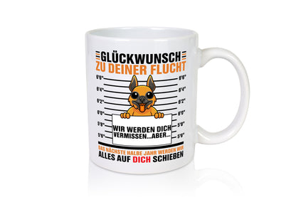 Glückwunsch zu deiner Flucht | Abschiedgeschenk Hund lustiger Spruch Geschenk