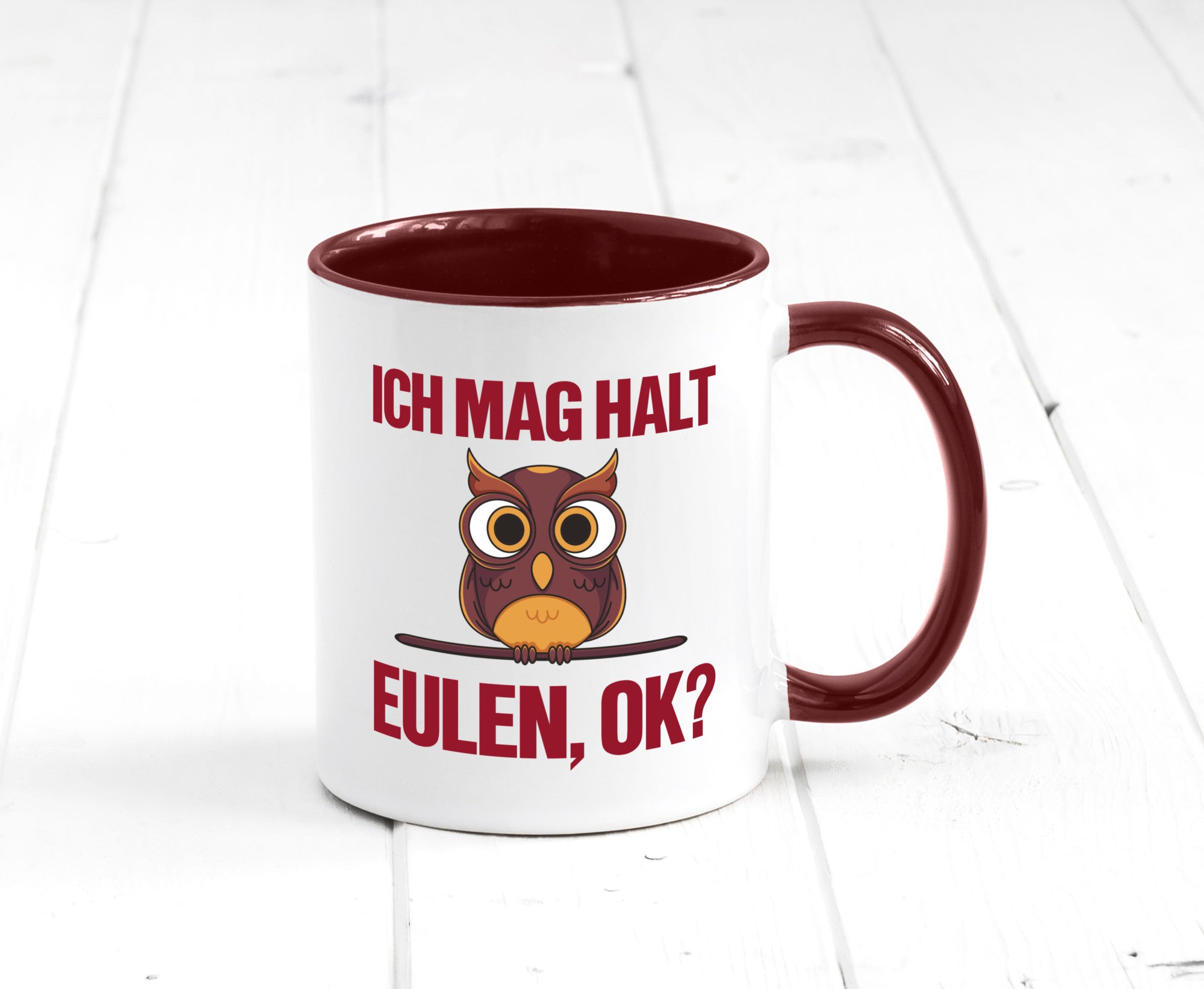 Ich mag Eulen | Spruch süße Eule Motiv lustiger Geschenk Humor Geschenkidee