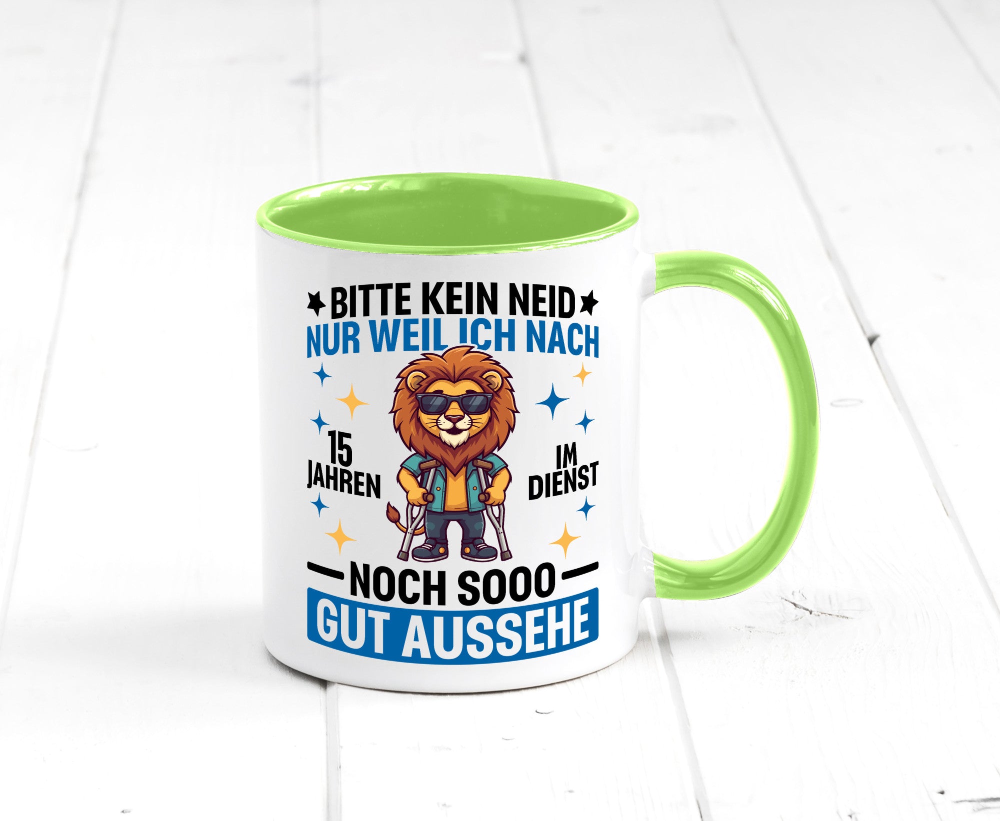 15 Jahre im Dienst | Arbeitsjubiläum Arbeit lustig Kollegen Büro Geschenk Tasse