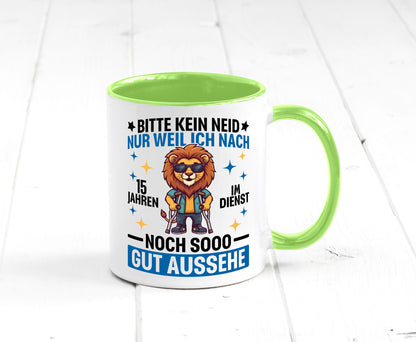 15 Jahre im Dienst | Arbeitsjubiläum Arbeit lustig Kollegen Büro Geschenk Tasse