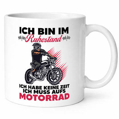 Rentner muss aufs Motorrad | Ruhestand lustig Jubiläum Geschenk Tasse