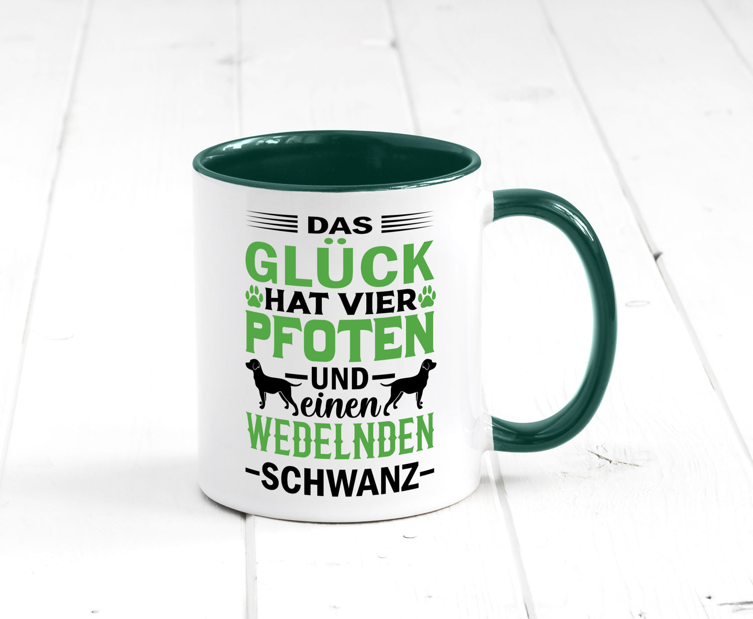 Das Glück hat 4 Pfoten | Hundeliebhaber Ich liebe Hunde Geschenk Tierliebhaber