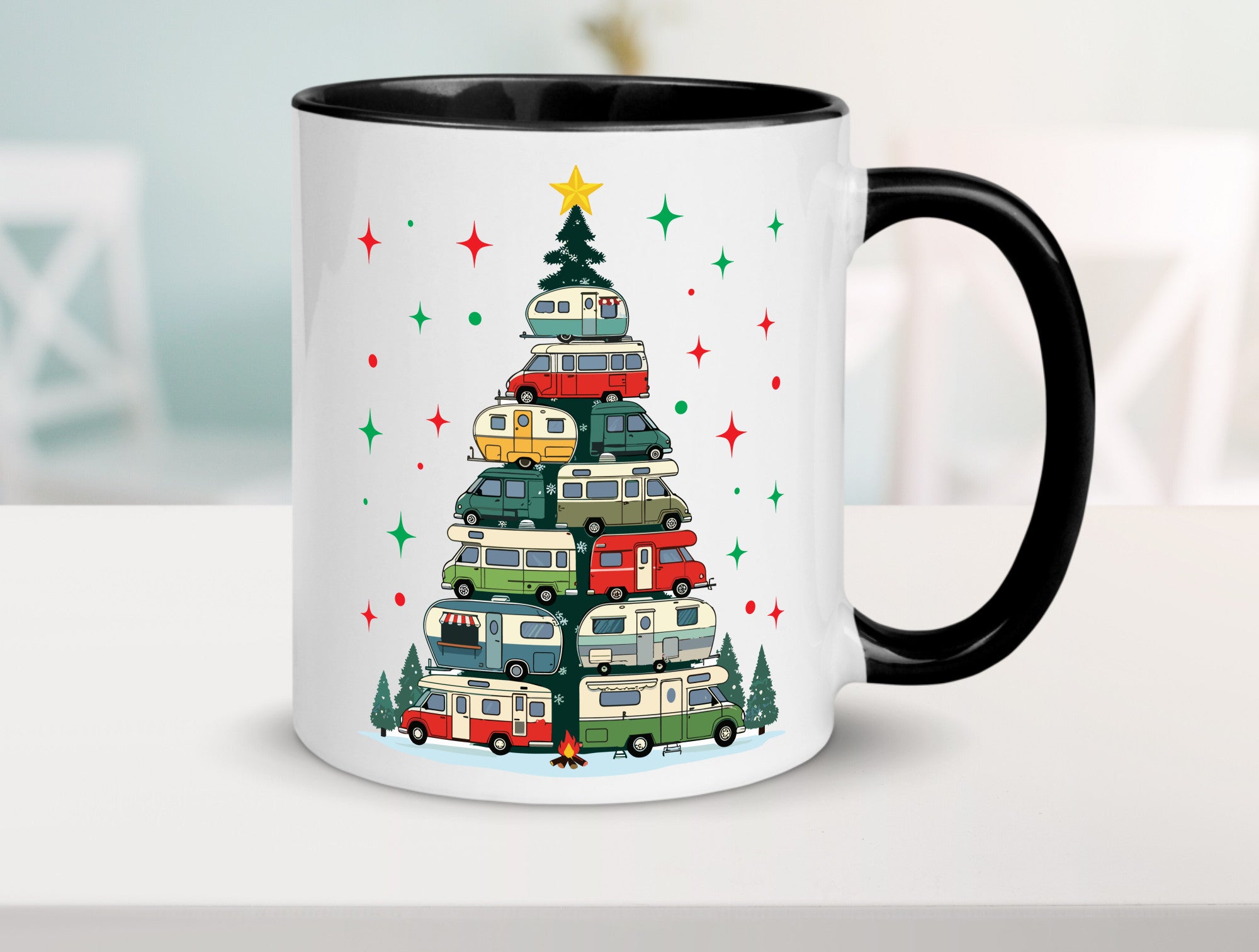 Camper | Camping Weihnachten Fahrzeuge Baumlichter v2 lustig Humor Geschenkidee