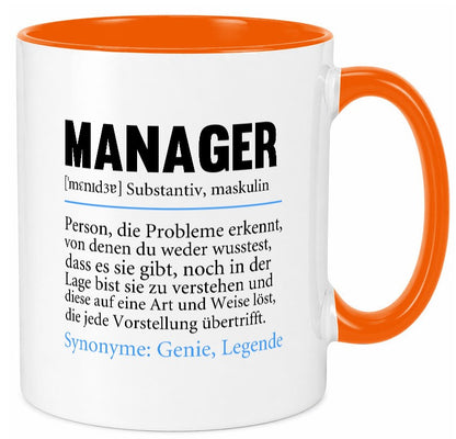 Manager | Definition lustig Management Geschenk Humor Geschenkidee lustiger Tasse
