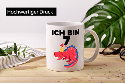 7. Geburtstag | Dino Dinosaurier 7 Jahre Geschenkidee Humor Tasse