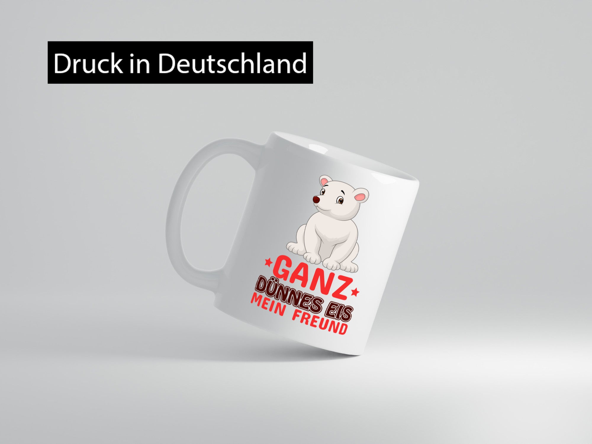 Ganz dünnes Eis | Spruch Tasse lustiger Eisbär Geschenk Humor Geschenkidee
