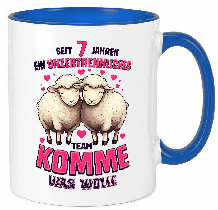 7 Jahre Verheiratet | ein Team Ehepaar v2 lustig Humor Geschenkidee Geschenk Tasse
