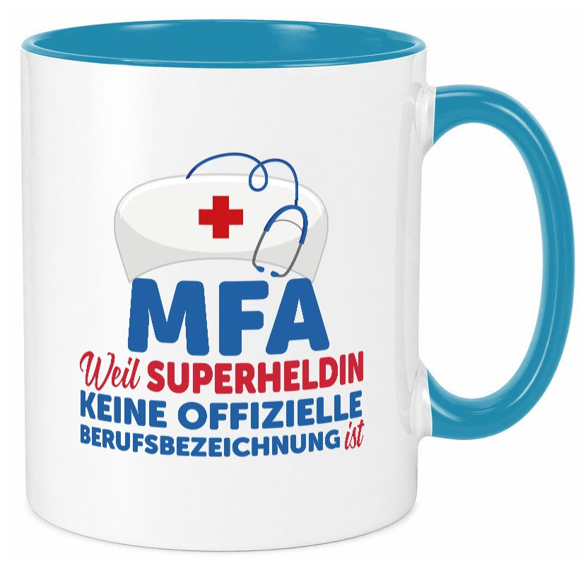 MFA Superheldin | Frauen Beruf Spruch Tasse Humor Geschenk Arbeit Kollegen Büro