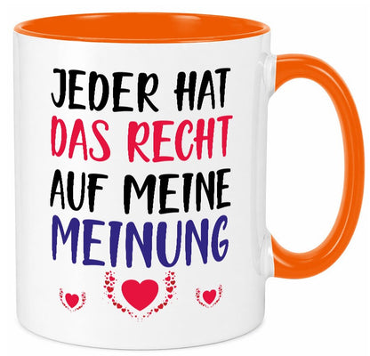 Recht auf meine Meinung lustig Humor Geschenkidee Geschenk Tasse