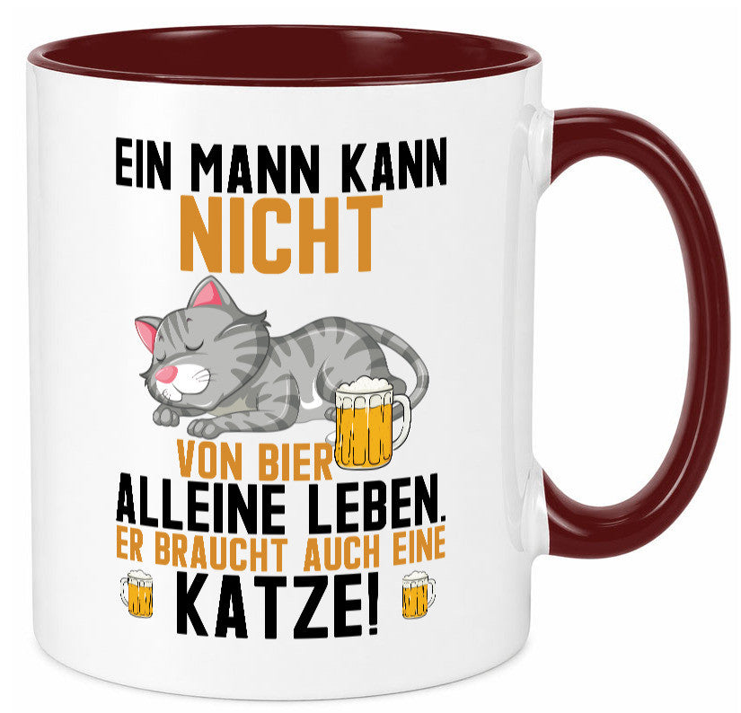 Von Bier leben | Mann braucht eine Katze Katzenliebhaber Geschenk Tierliebhaber