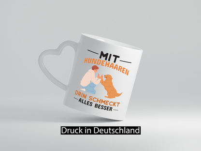 Mit Hundehaaren | Hundebesitzer Tasse Hund Witz Geschenk Tierliebhaber Humor
