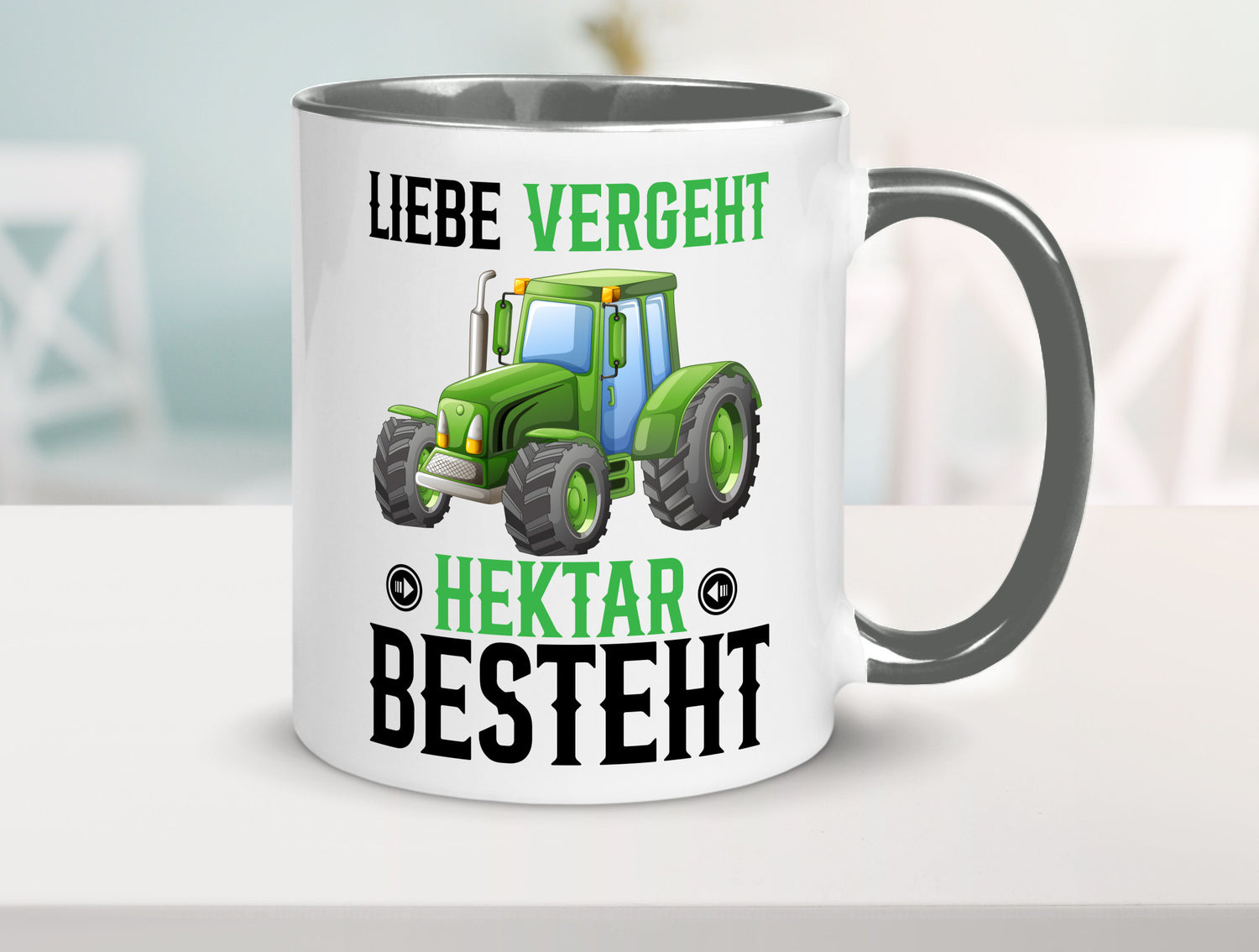 Liebe vergeht Hektar besteht | Traktor Bauer landwirt Humor Geschenkidee Tasse