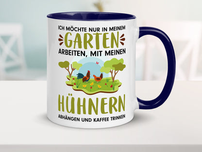Garten Hühner | Gartenarbeit Tasse Bauernhof Spruch lustiger Geschenk Arbeit