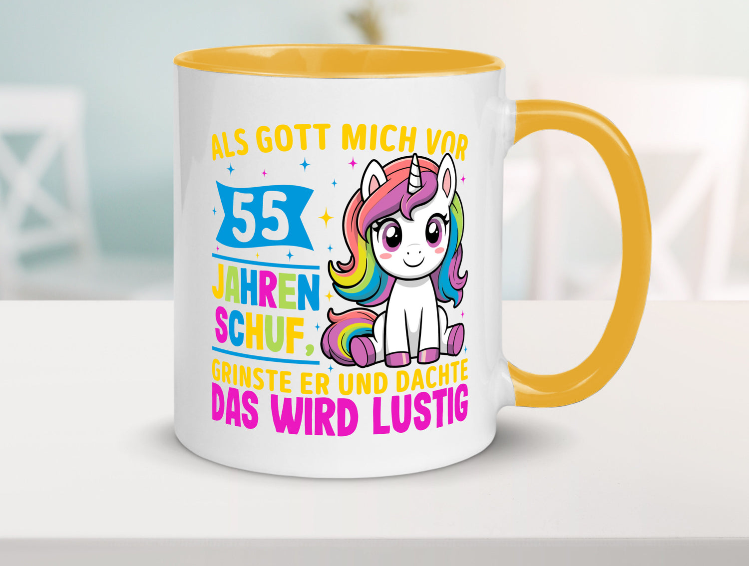 55. Geburtstag | Als Gott mich schuf 40 Jahre v2 lustiger Spruch Geschenk