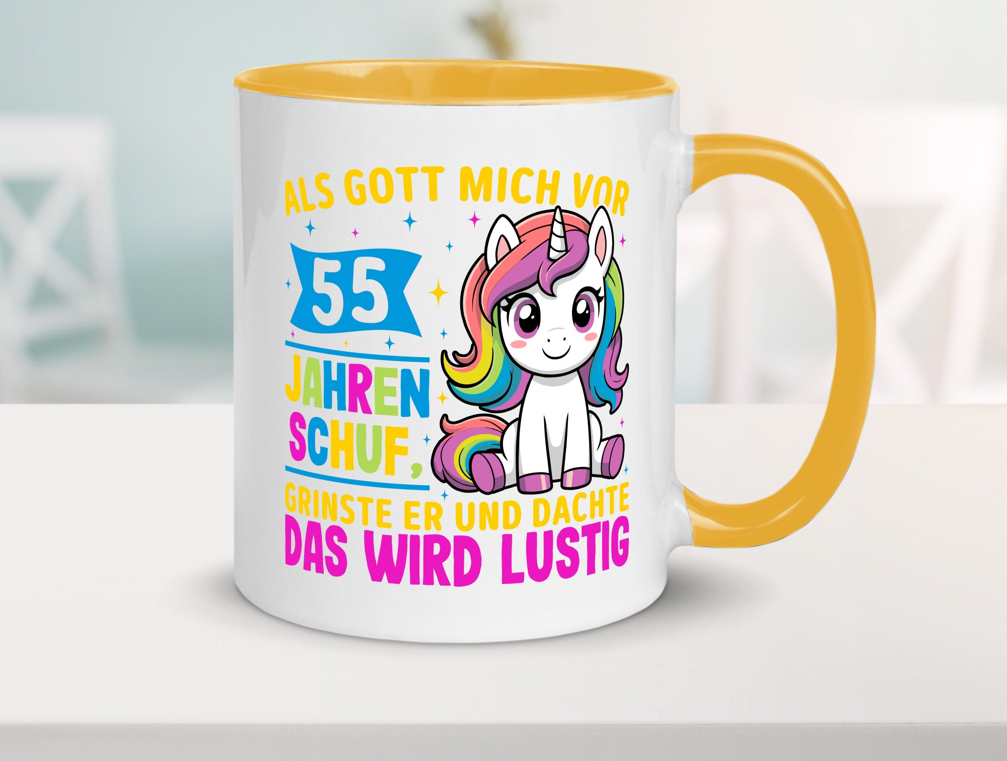 55. Geburtstag | Als Gott mich schuf 40 Jahre v2 lustiger Spruch Geschenk