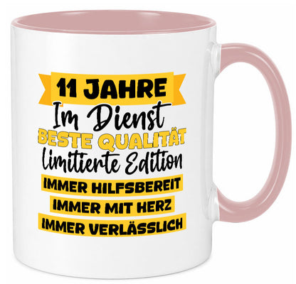 11 Jahre im Dienst | Jubiläum Arbeit v8 Humor Kollegen Büro Geschenkidee Tasse