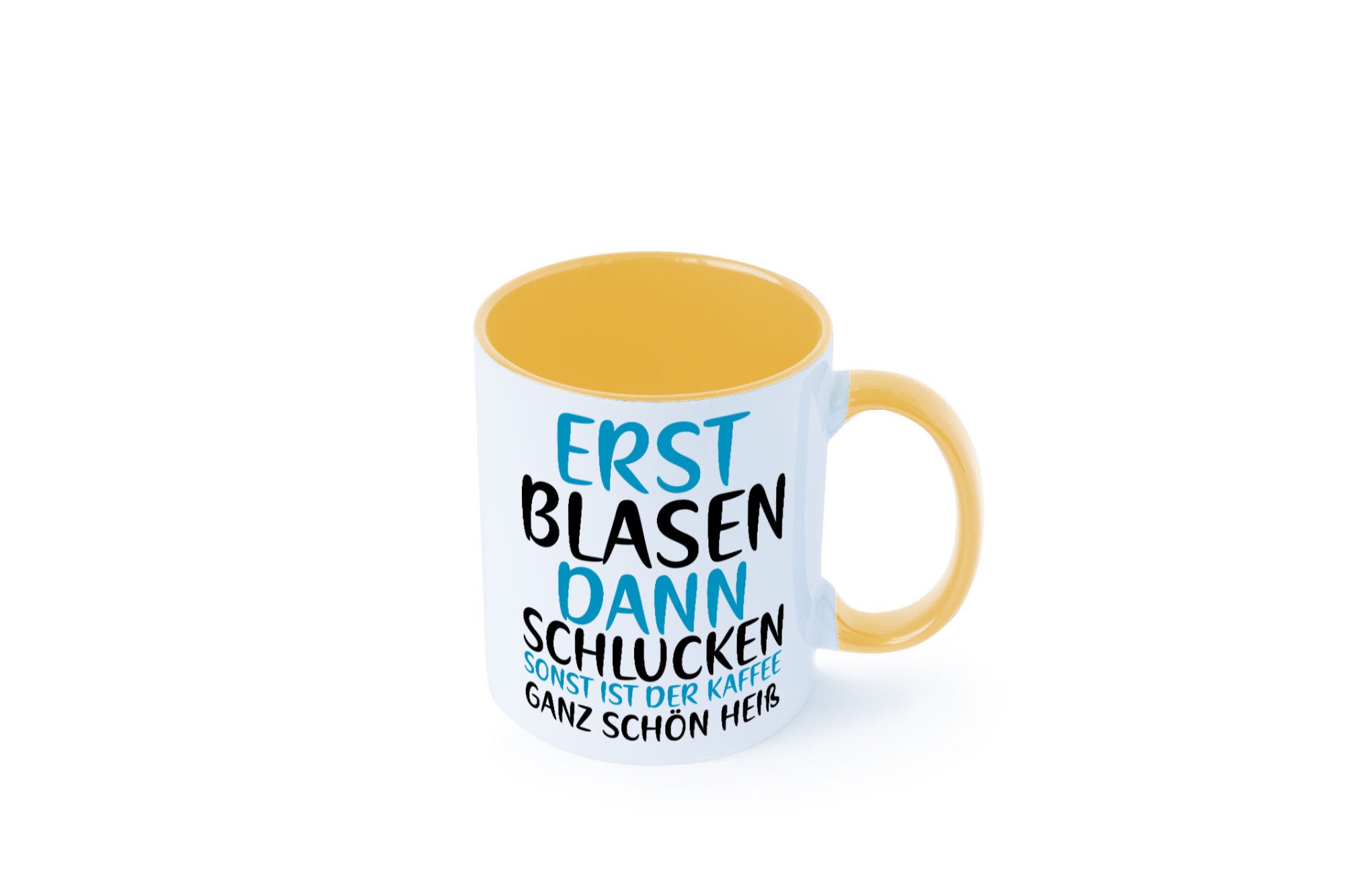 Erst Blasen dann Schlucken | kecker Spruch Lippenstift Geschenkidee Humor Tasse