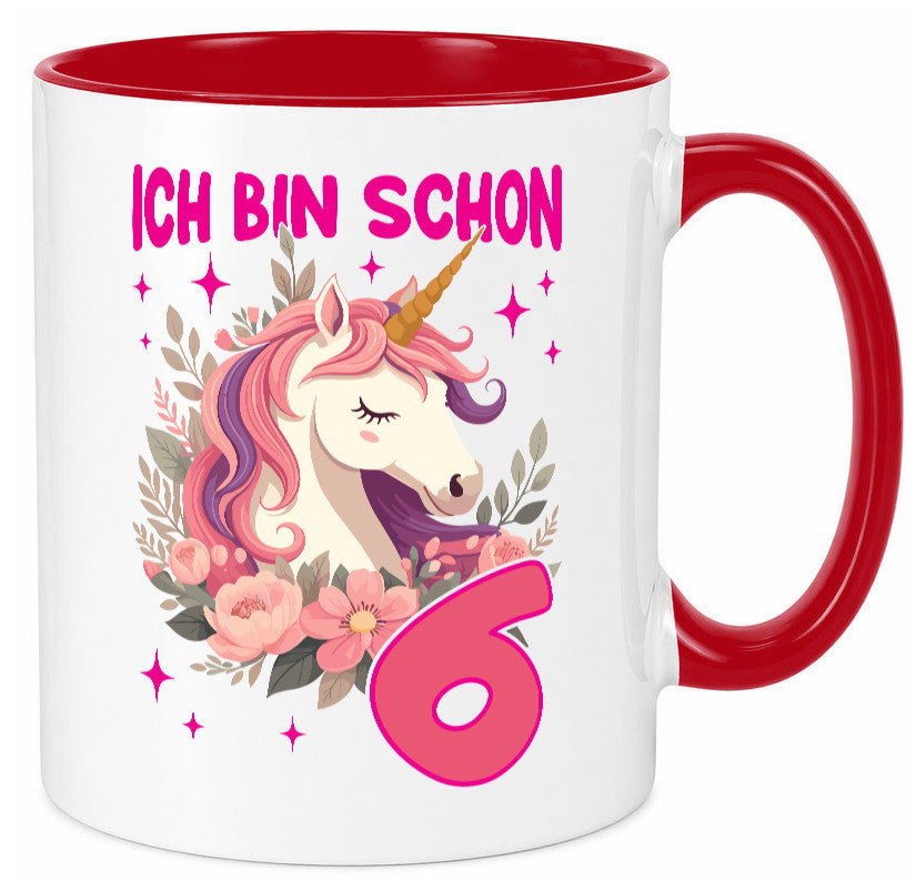 6. Geburtstag | 6 Jahre Einhorn Mädchen Geschenk Geschenkidee lustiger Spruch Tasse