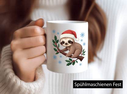 Faultier | Frohe Weihnachten Faul santa Geschenkidee Tierliebhaber Humor Tasse