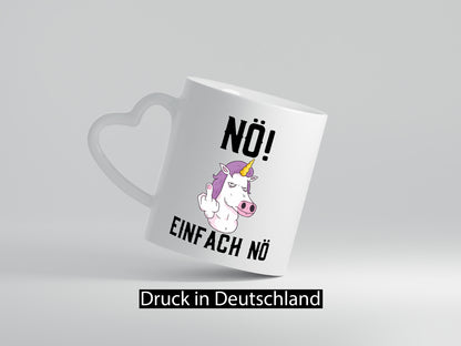 Einfach Nö | Keinen Bock Einhorn Mittelfinger Comic Geschenkidee Humor Tasse