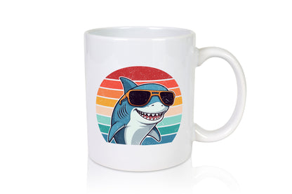 Retro Hai | in Sonnebrille Sunset v2 lustiger Spruch Geschenk Humor