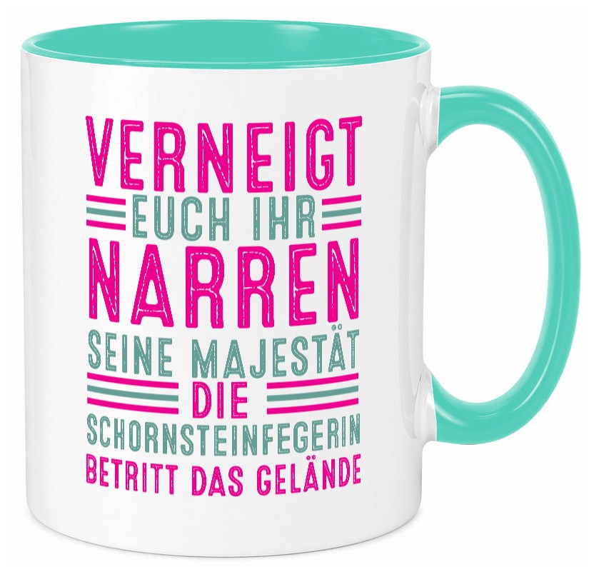 Verneigt euch: Schornsteinfegerin | Kaminkehrer Geschenk Humor Geschenkidee Tasse