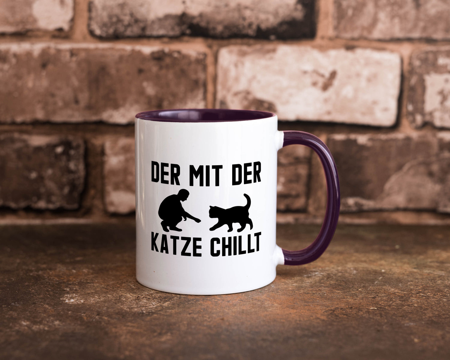 Mit der Katze | Chillen Katzenliebhaber Tierfreund lustiger Spruch Geschenk