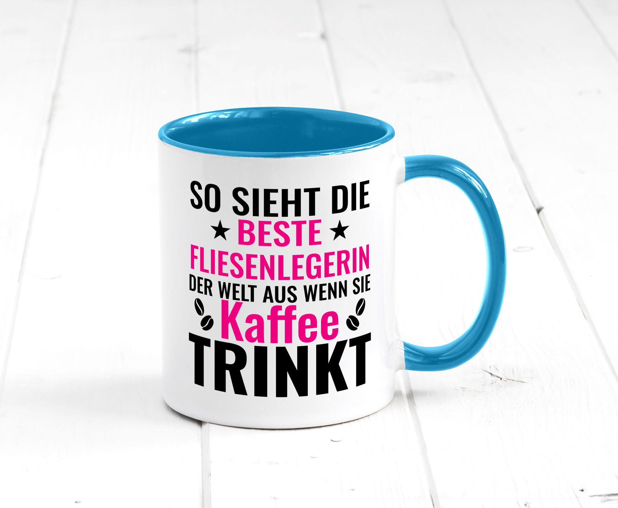 Kaffee trinkt: Fliesenlegerin | Fliesenlegen Bau Humor Geschenkidee Tasse