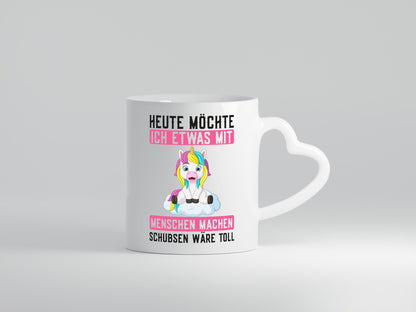 Mit Menschen machen | Schubsen Einhorn Nerv mich ned lustig Humor Geschenkidee
