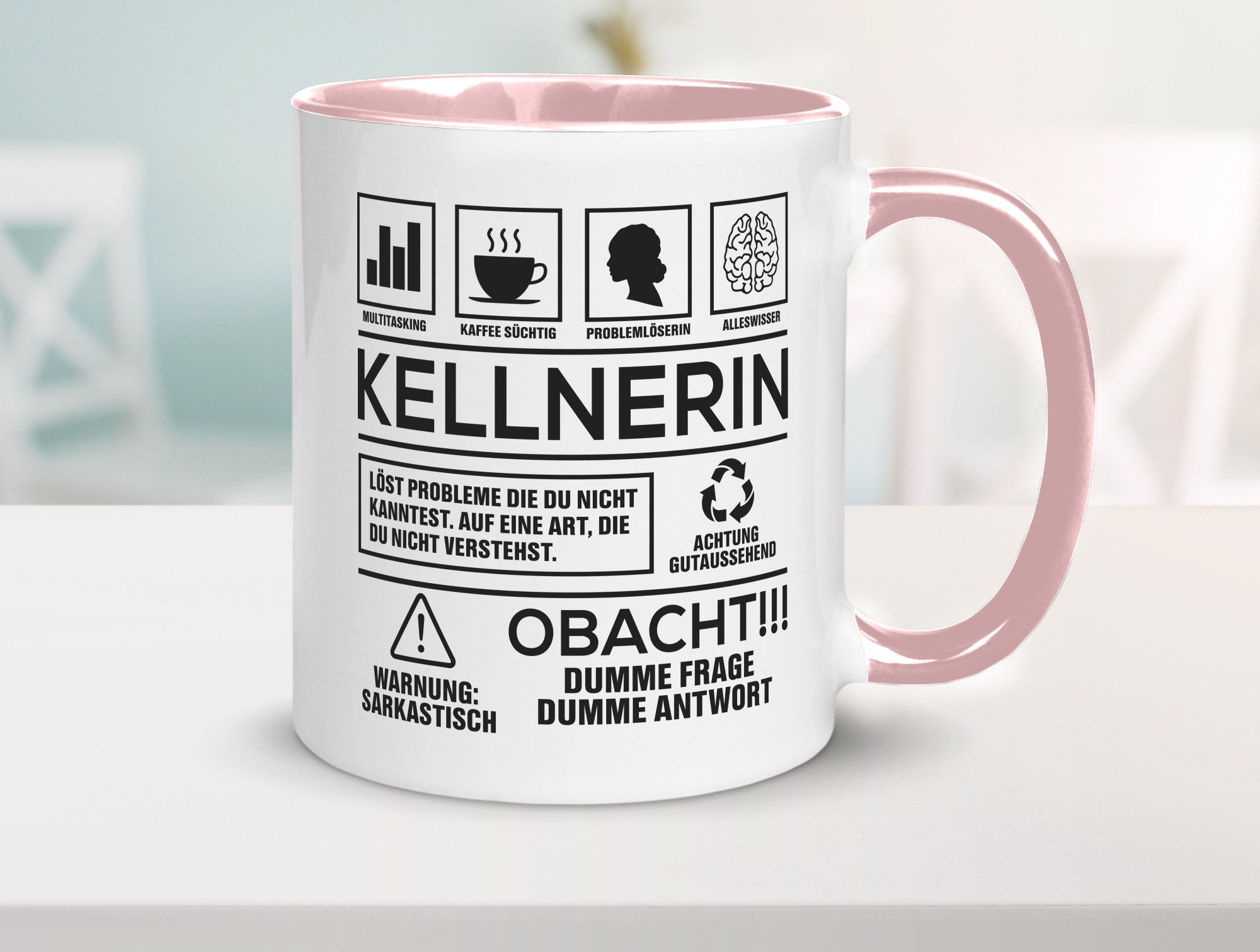 Achtung Probleme Kellnerin | Beruf kellnern Bedienung lustiger Spruch Geschenk