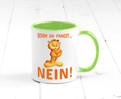 Bevor du fragst? Nein! | grimmige Katze Spruchtasse lustig Tierliebhaber Humor